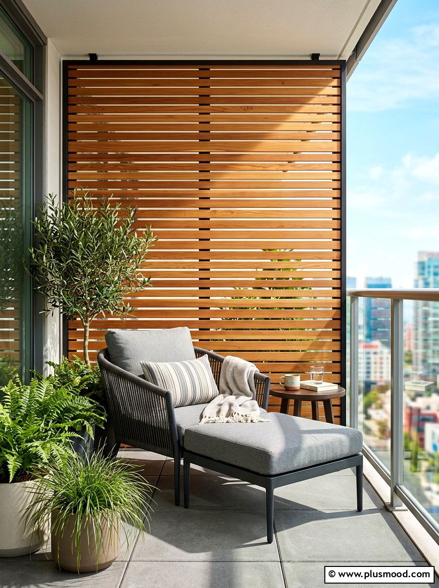 Contemporary Balcony Privacy Screen - 25 summer minimal balcony ideas