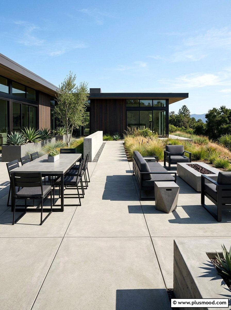 Contemporary Concrete Patio - 25 small backyard ideas with raised patio