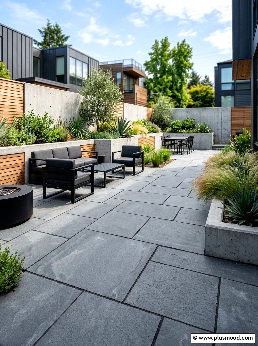 Contemporary Flagstone Patio - 25 small backyard ideas with flagstone