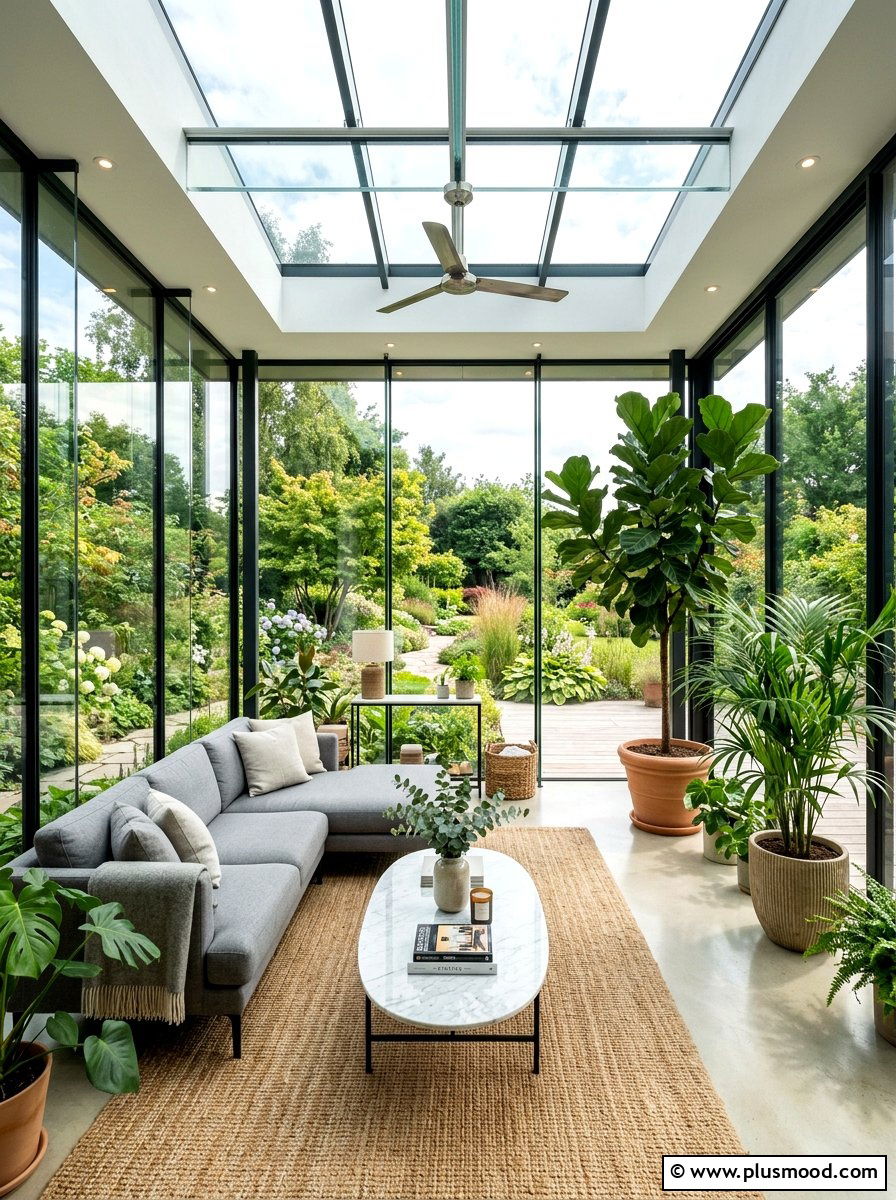 Contemporary Glass Enclosed Patio - 25 summer patio styling ideas