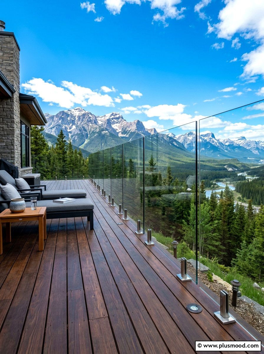 Contemporary Glass Railing Deck - 25 summer backyard deck ideas