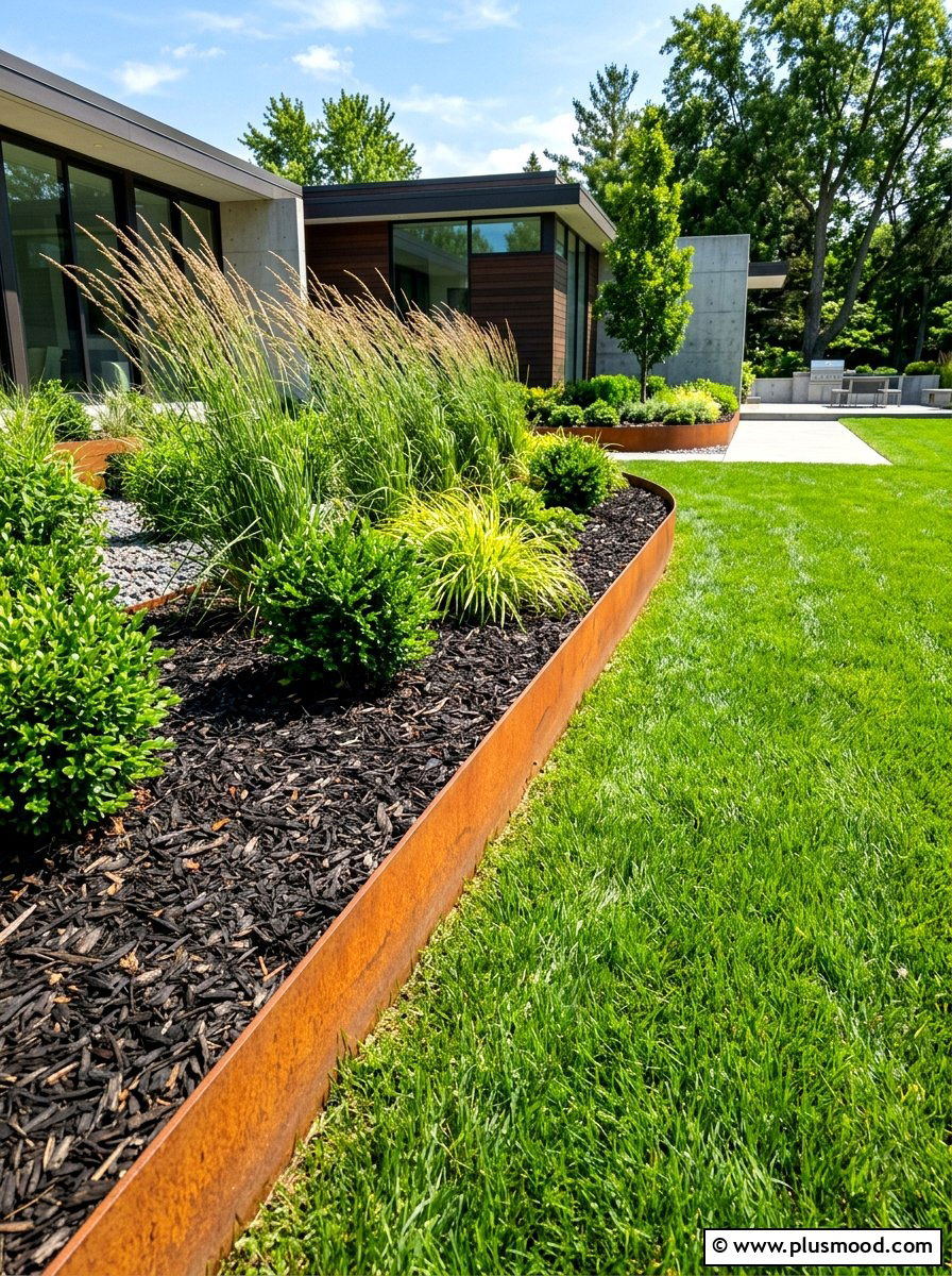 Contemporary Metal Edging Border - 25 summer garden border ideas
