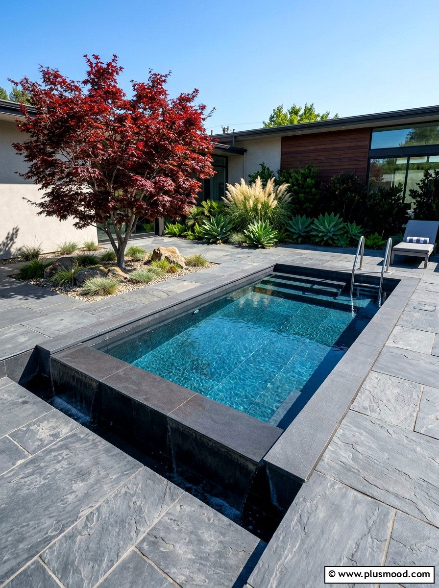 Contemporary Plunge Pool - 25 summer small pool backyard ideas