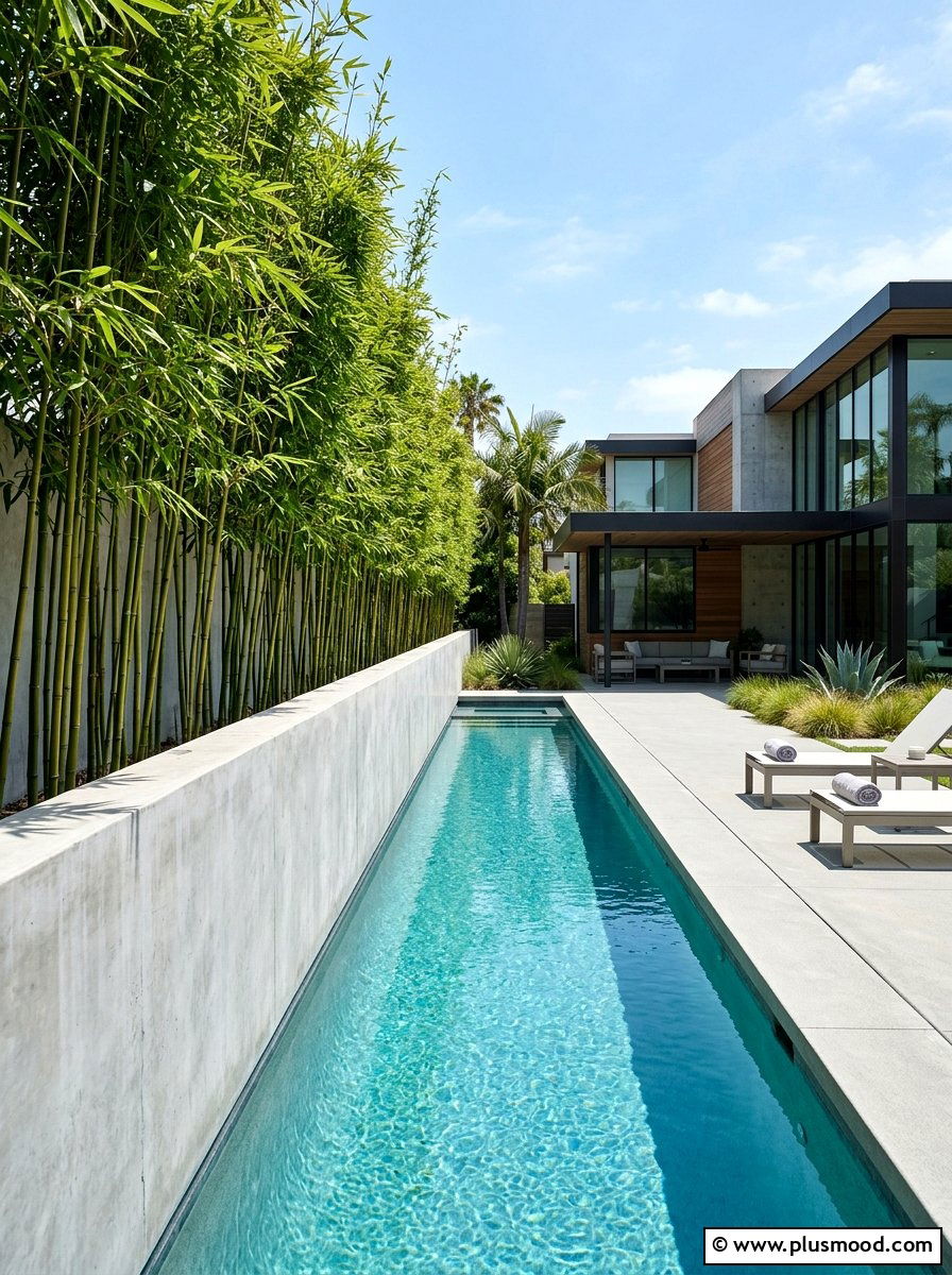 Contemporary Pool Bamboo - 25 pool landscaping ideas with bamboo