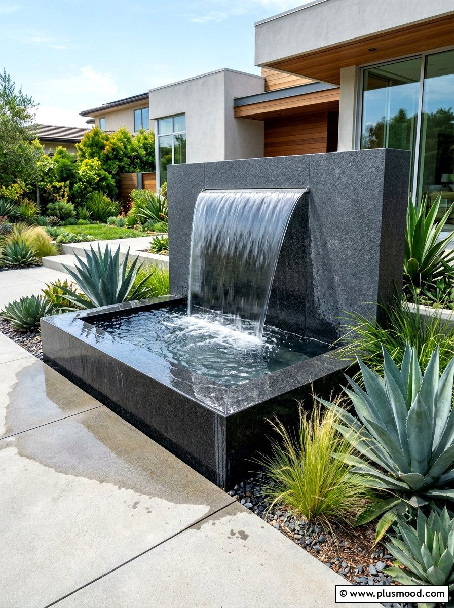 Contemporary Water Feature - 25 summer luxury backyard oasis ideas