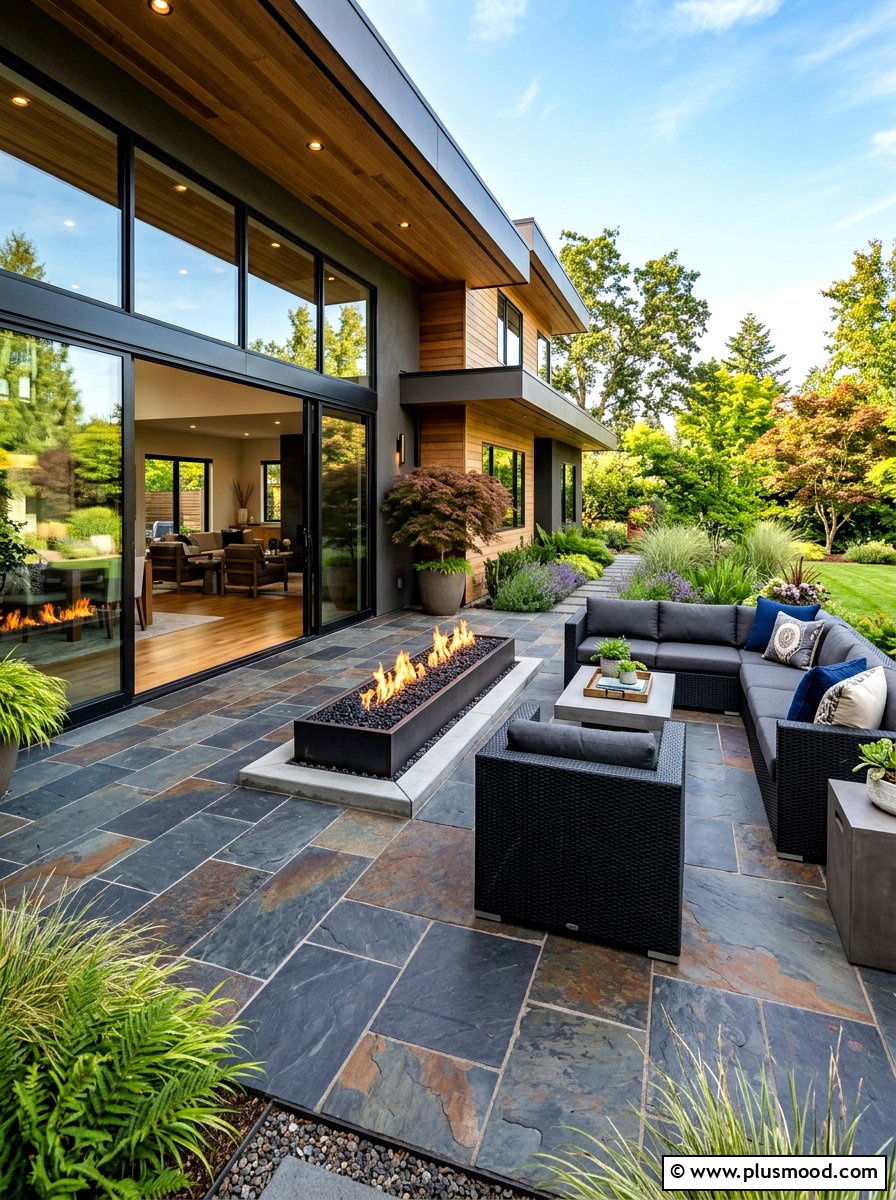 Contemporary slate paver patio - 25 summer paver patio ideas