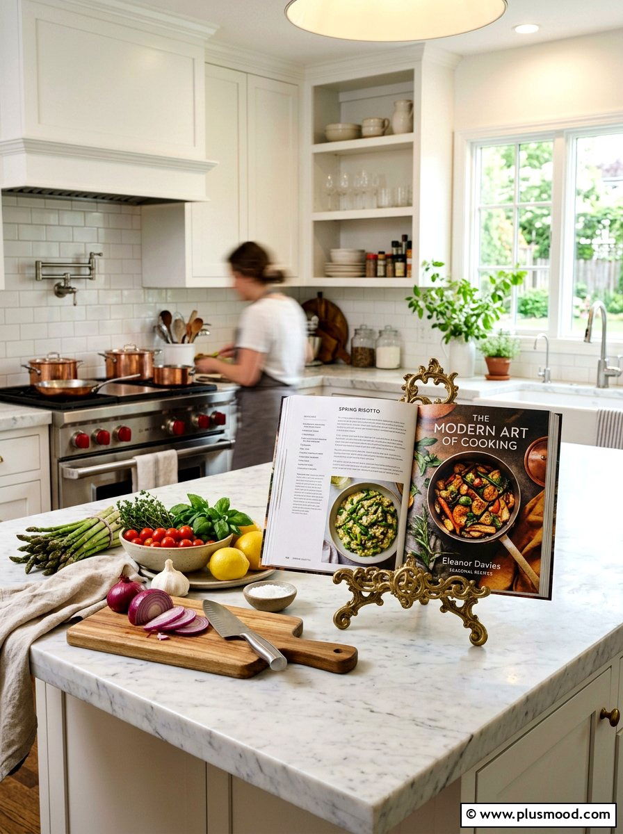 Cookbook On Display - 25 summer to fall kitchen decor ideas