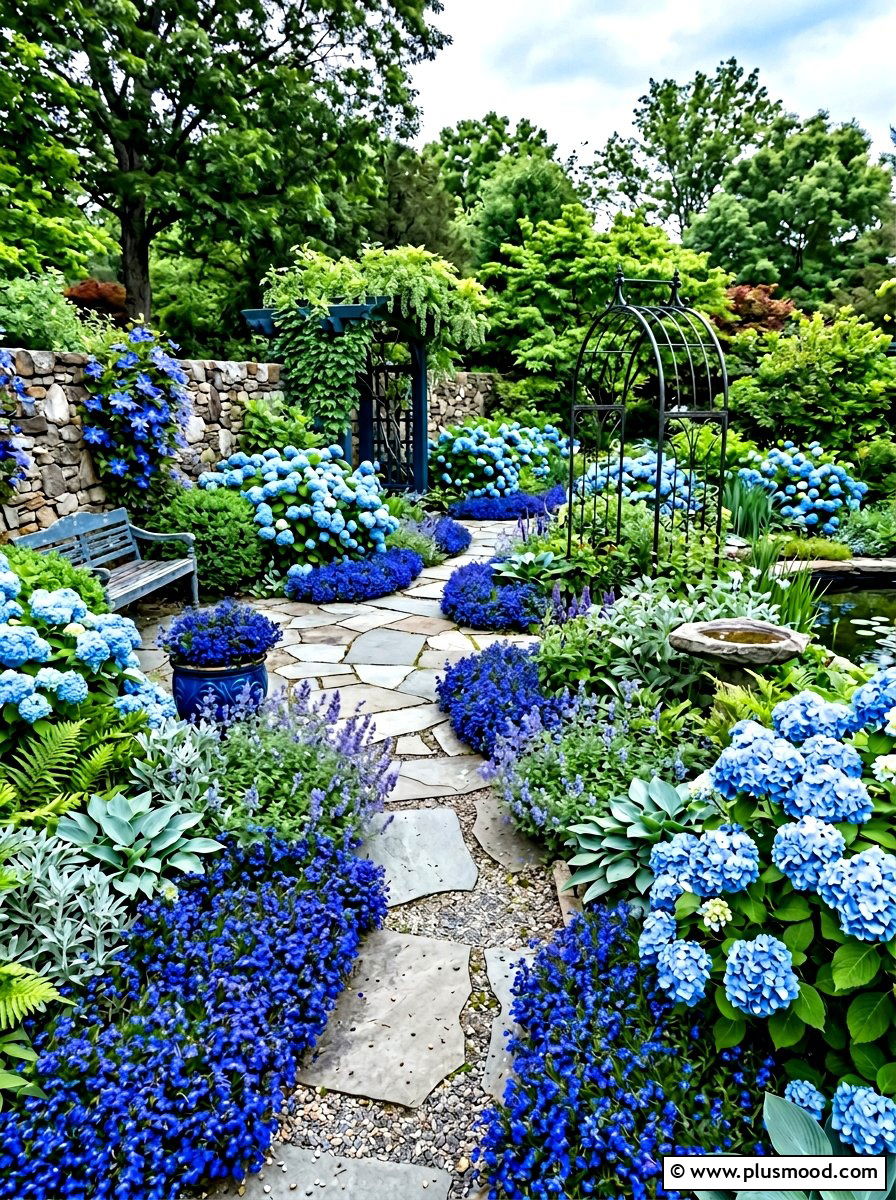 Cool blue garden - 25 summer garden color ideas