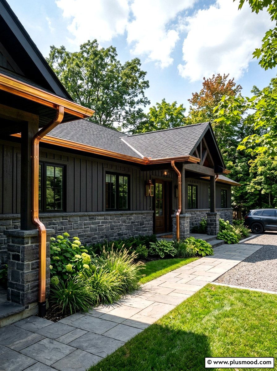 Copper Gutters Exterior - 25 summer ranch house curb appeal ideas