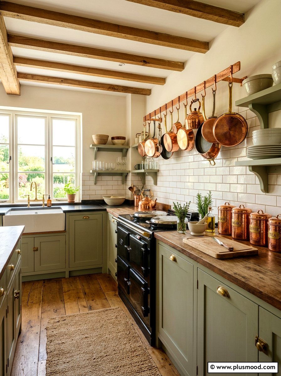 Copper Kitchen Accents - 25 summer farmhouse kitchen decor ideas