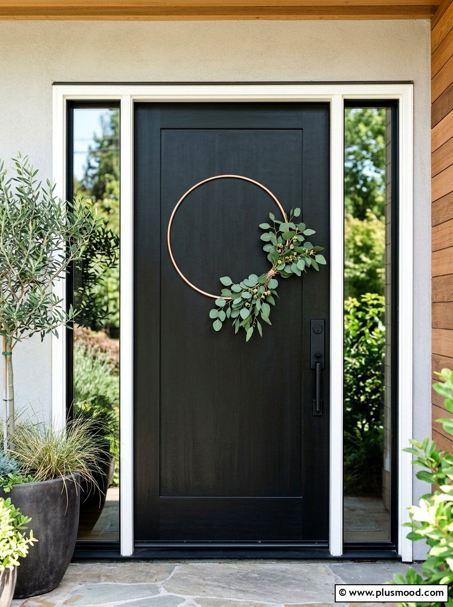 Copper Metal Hoop Wreath - 25 summer to fall wreath ideas
