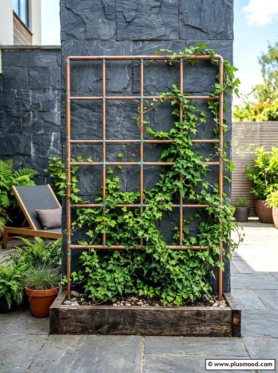 Copper Pipe Frame - 25 summer garden trellis ideas