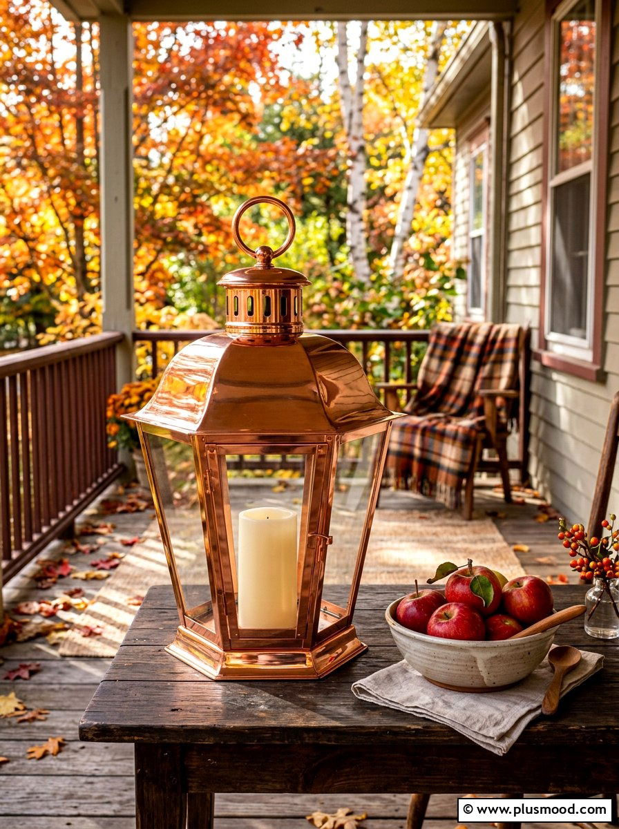 Copper Porch Lantern Accent - 25 summer to fall porch decor ideas