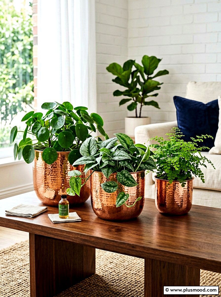 Copper Pot Indoor Garden - 25 summer small planter ideas
