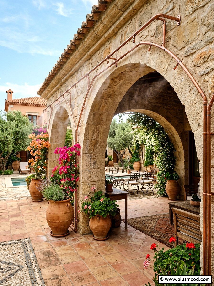 Copper Tubing Misting - 25 summer misting patio ideas