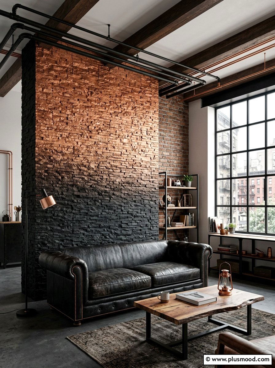 Copper and black ombre stone - 25 painted rock ideas with ombre design