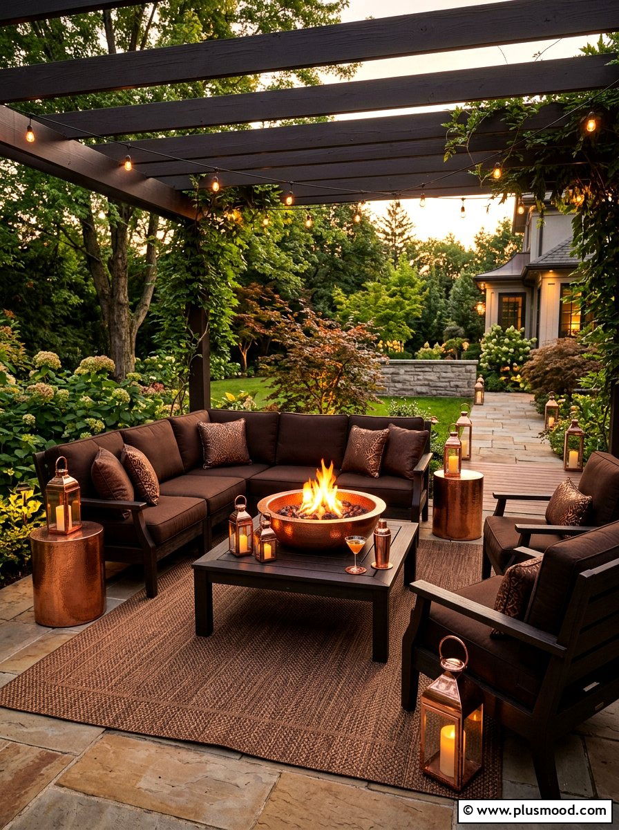 Copper and brown patio - 25 summer patio color ideas