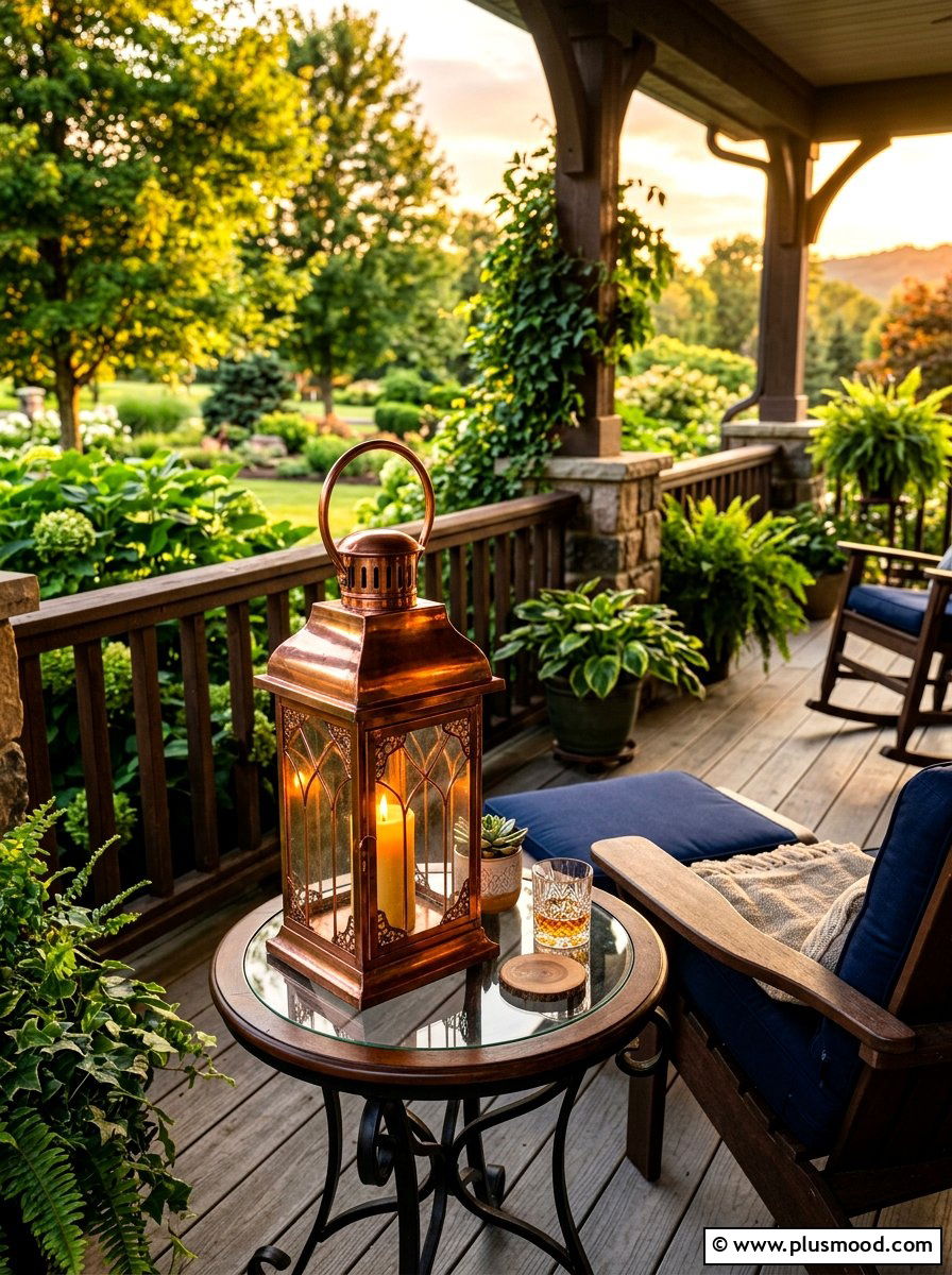 Copper lantern set - 25 summer lantern ideas for front porch