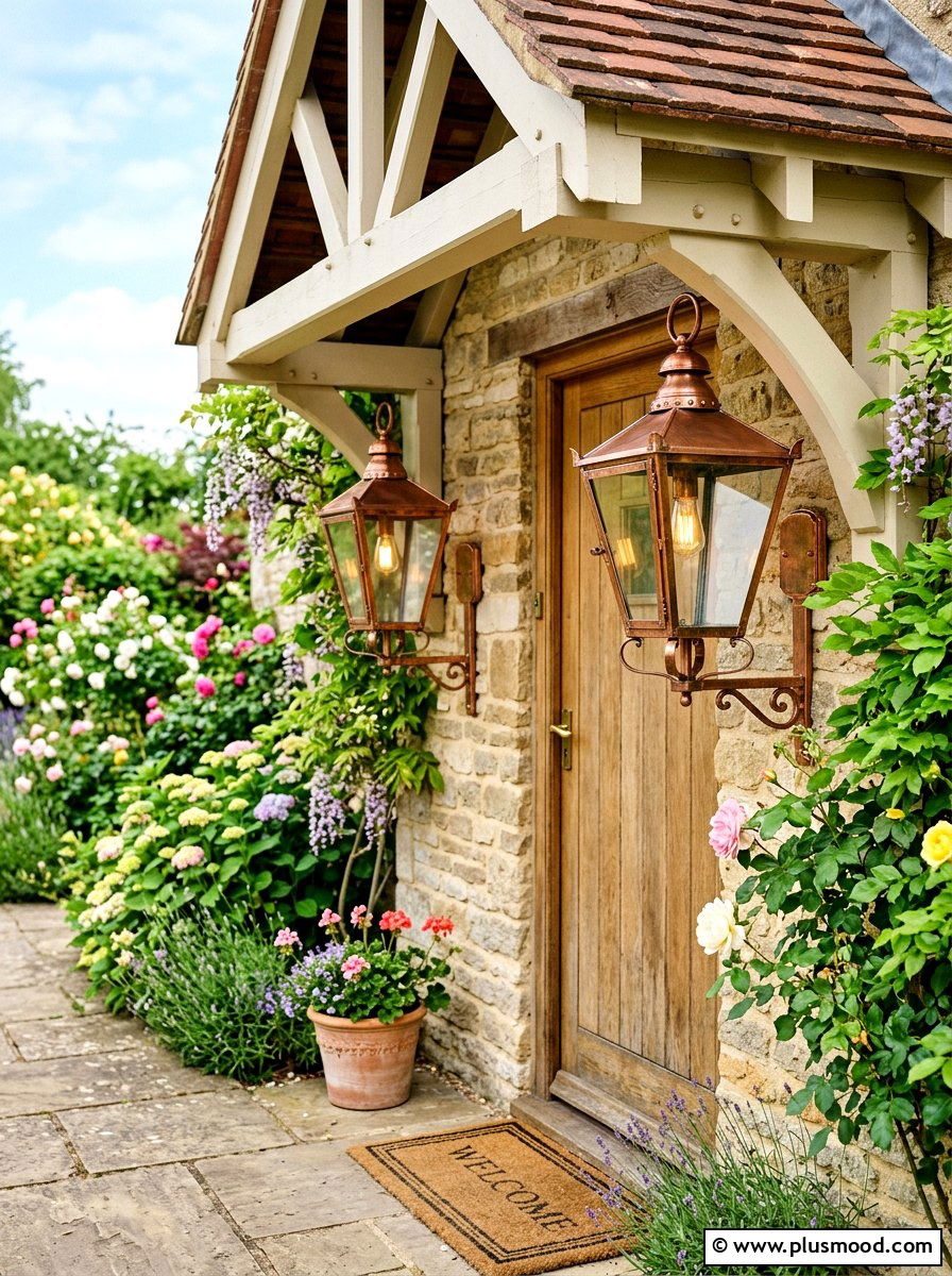 Copper outdoor lanterns - 25 summer cottage curb appeal ideas
