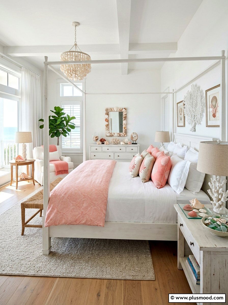 Coral And Shell Bedroom - 25 summer seashell bedroom decor ideas