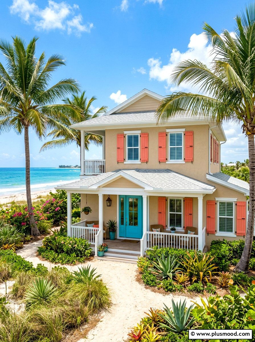 Coral Color Shutters For Beach House - 25 summer shutters color ideas