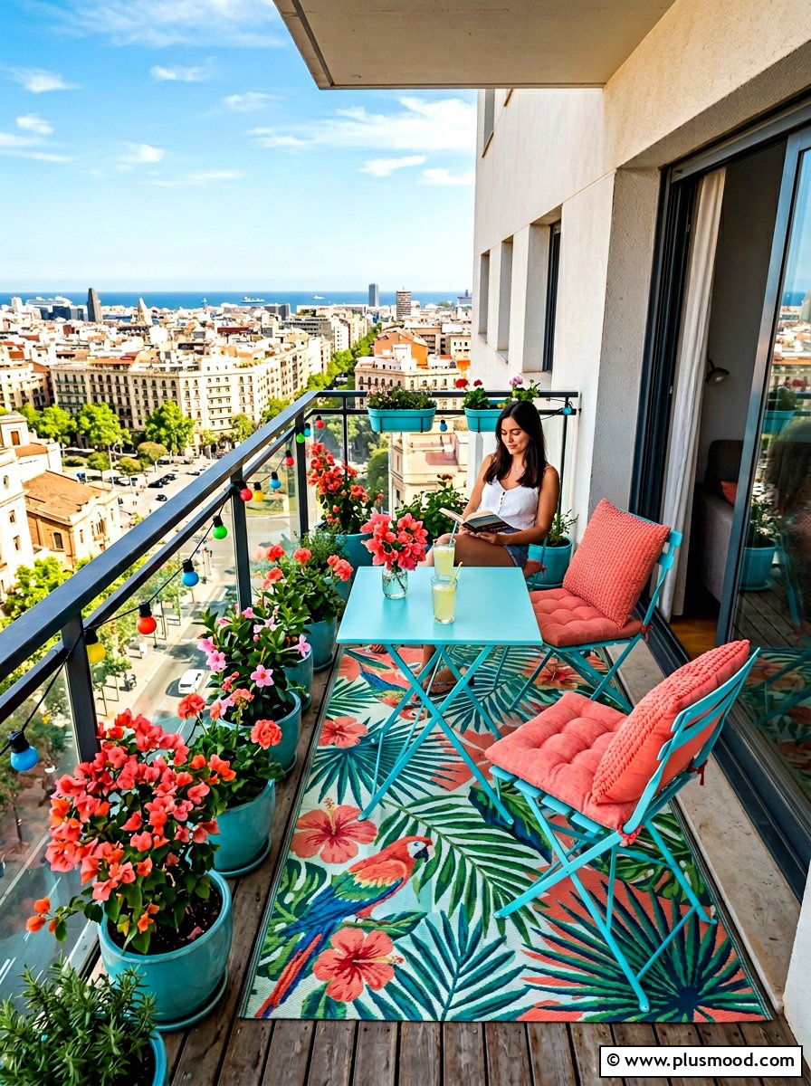 Coral and aqua balcony - 25 summer coral and aqua decor ideas