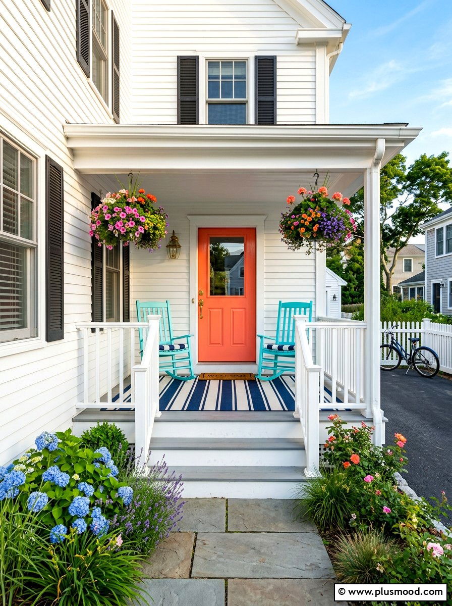 Coral and aqua front porch - 25 summer coral and aqua decor ideas