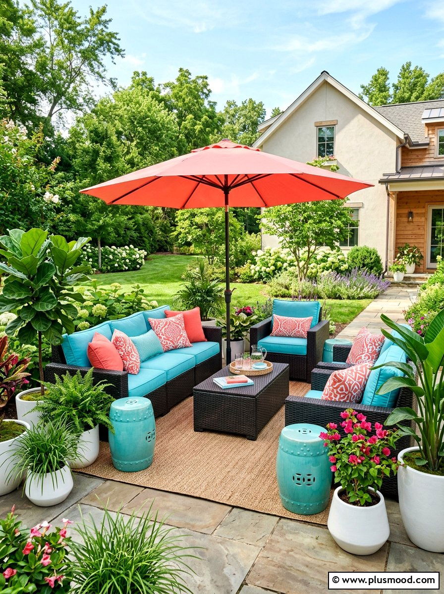 Coral and aqua patio - 25 summer coral and aqua decor ideas