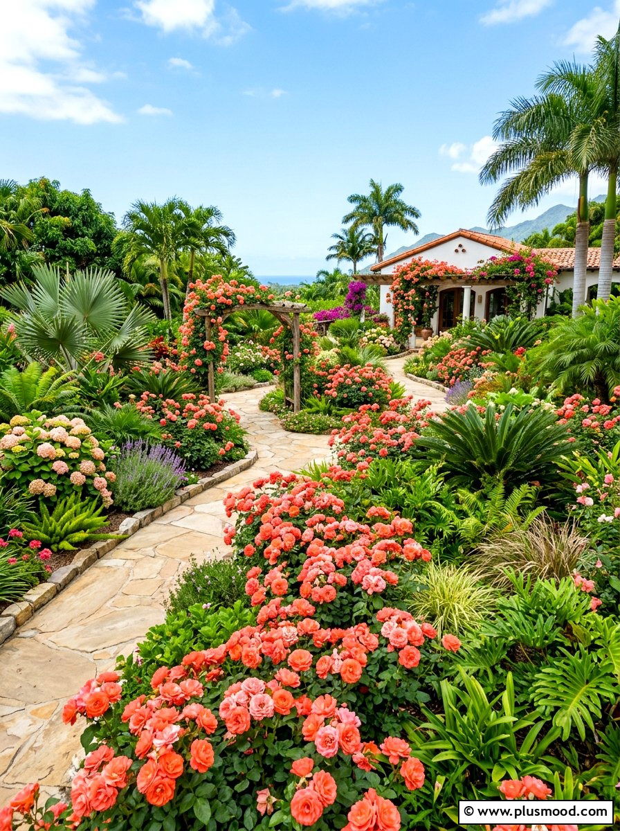 Coral flower garden - 25 summer garden color ideas