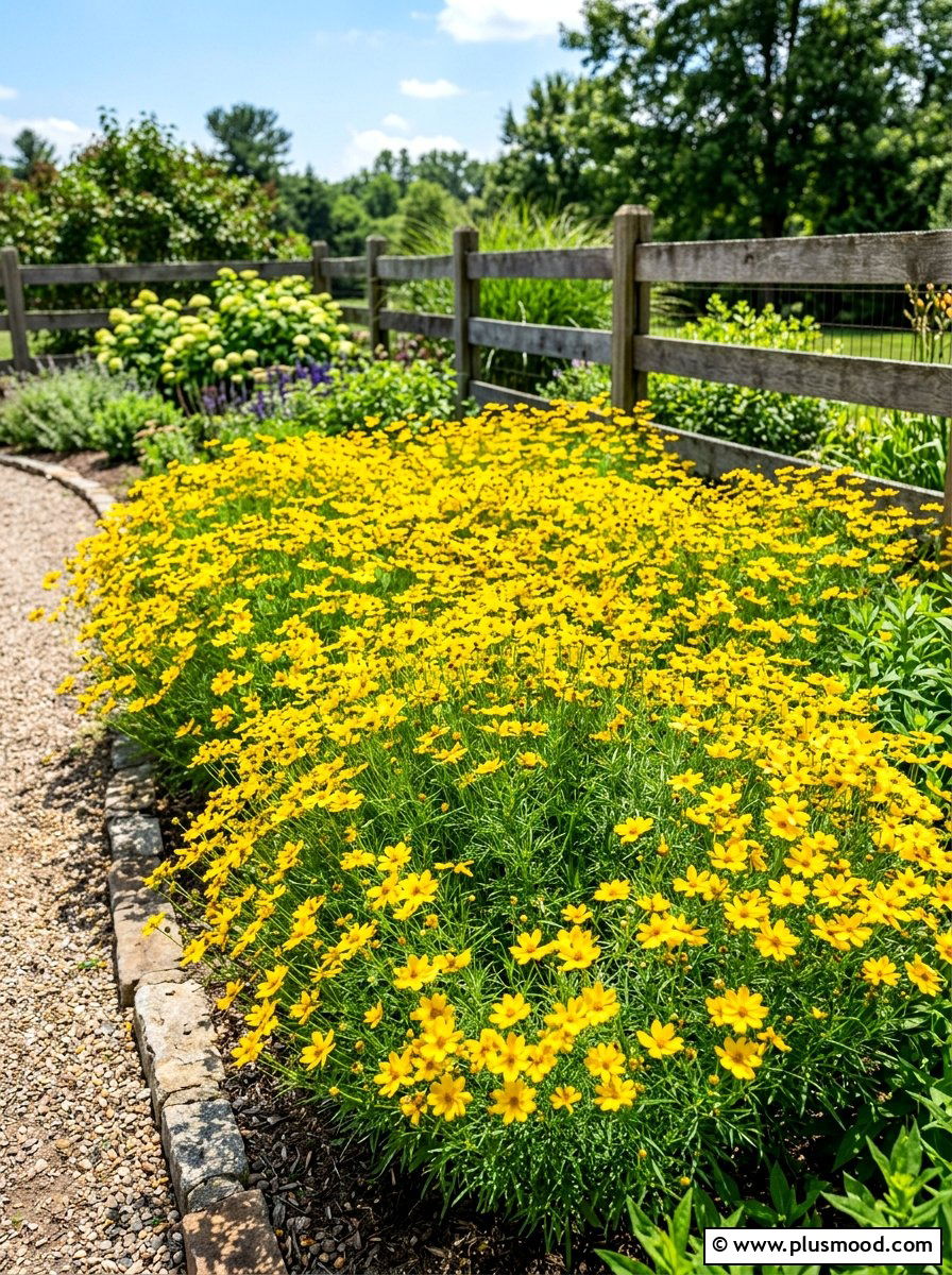 Coreopsis Sunny Bed - 25 summer butterfly garden ideas
