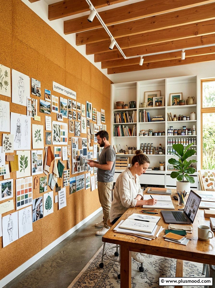 Cork Wall Design - 25 summer natural texture decor ideas