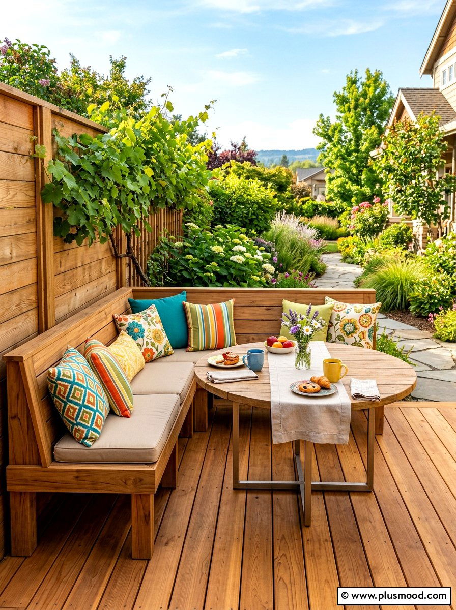 Corner Bench Seating - 25 summer patio seating ideas