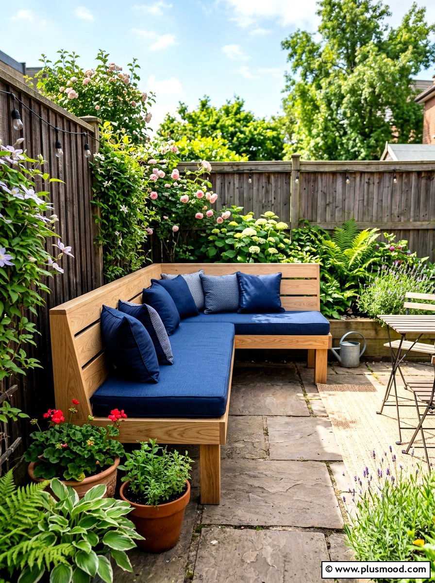 Corner Bench Seating - 25 summer small yard ideas for summer