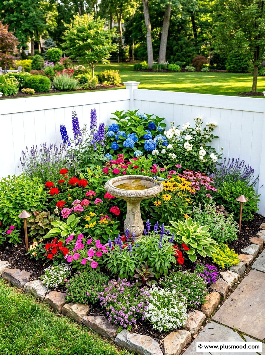 Corner Flower Bed - 25 summer backyard flower bed ideas