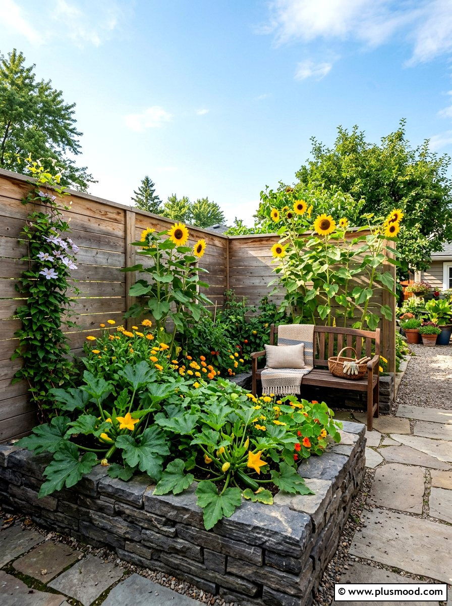 Corner Garden Bed - 25 small backyard ideas with vegetable garden