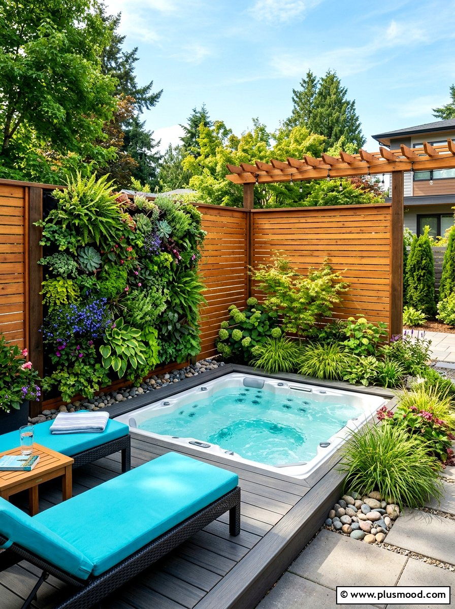 Corner Hot Tub Layout - 25 summer backyard spa ideas