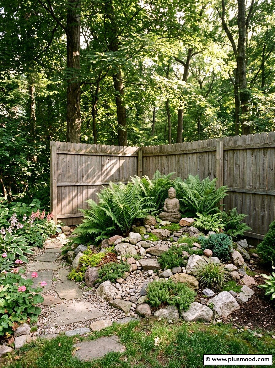 Corner Rock Garden - 25 small backyard ideas with rock garden