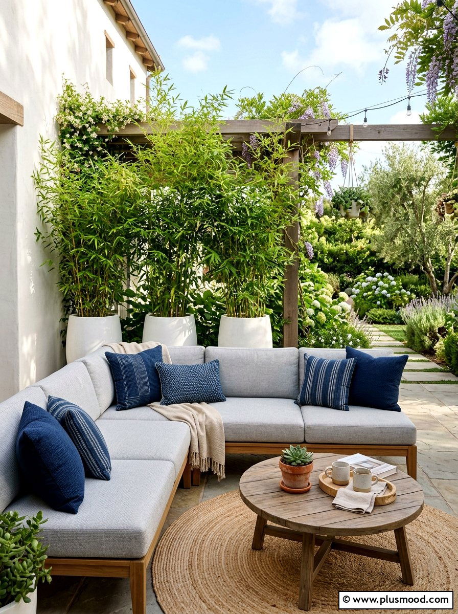 Corner Seating Area - 25 small backyard ideas for secluded spaces