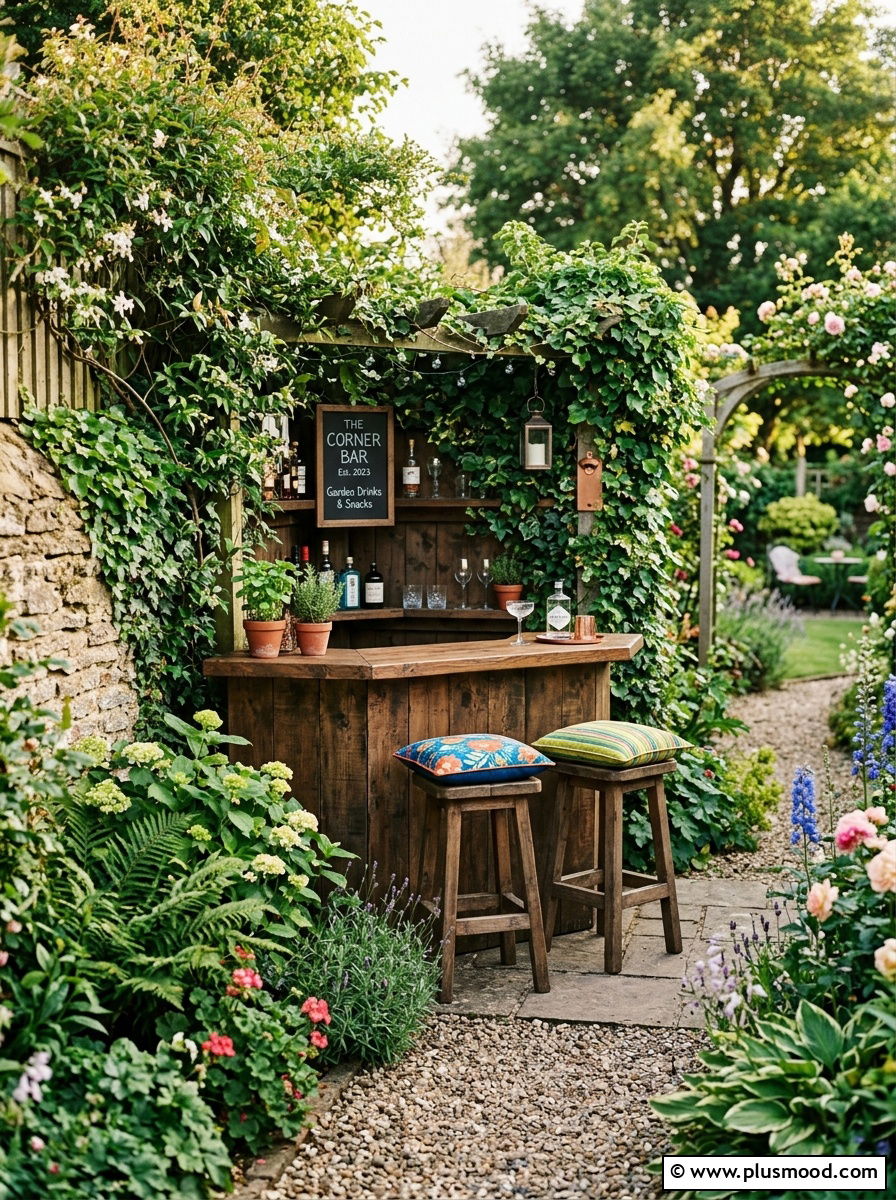 Corner bar for small garden - 25 small backyard ideas with outdoor bar