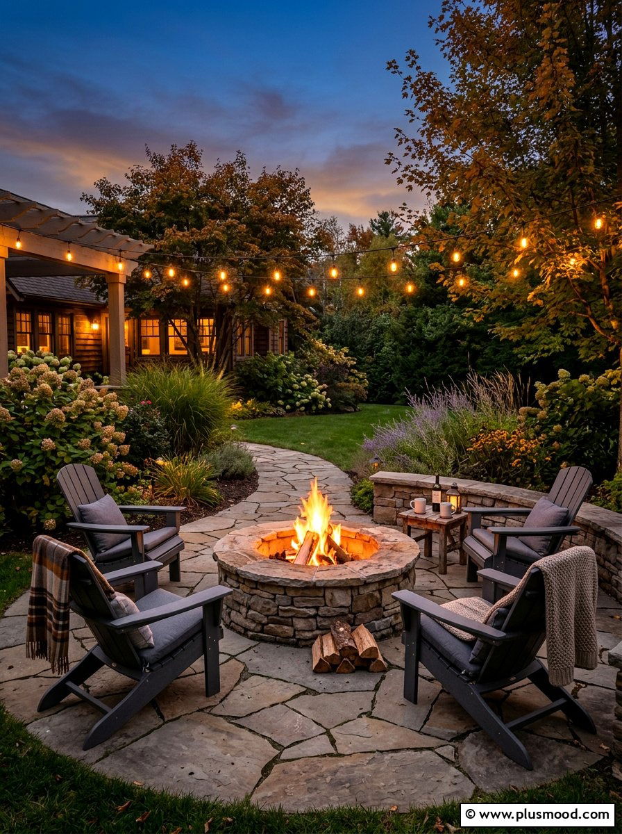 Corner fire pit - 25 small backyard ideas for narrow lots