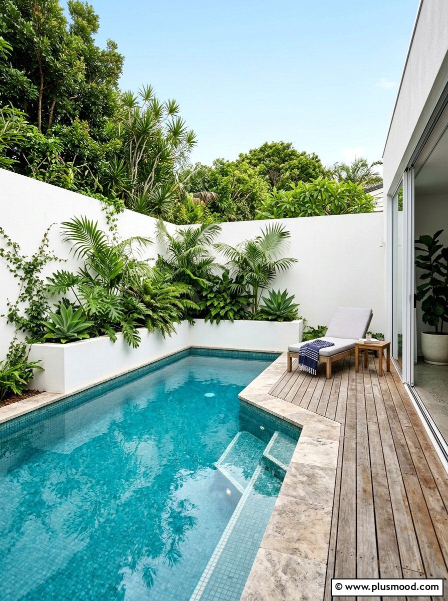 Corner pool layout - 25 pool landscaping ideas for small lots