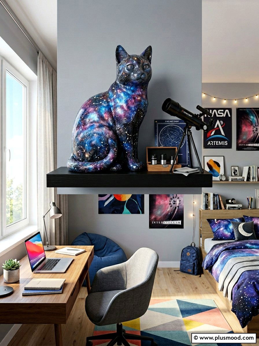 Cosmic Space Cat - 25 painted rock ideas with cats
