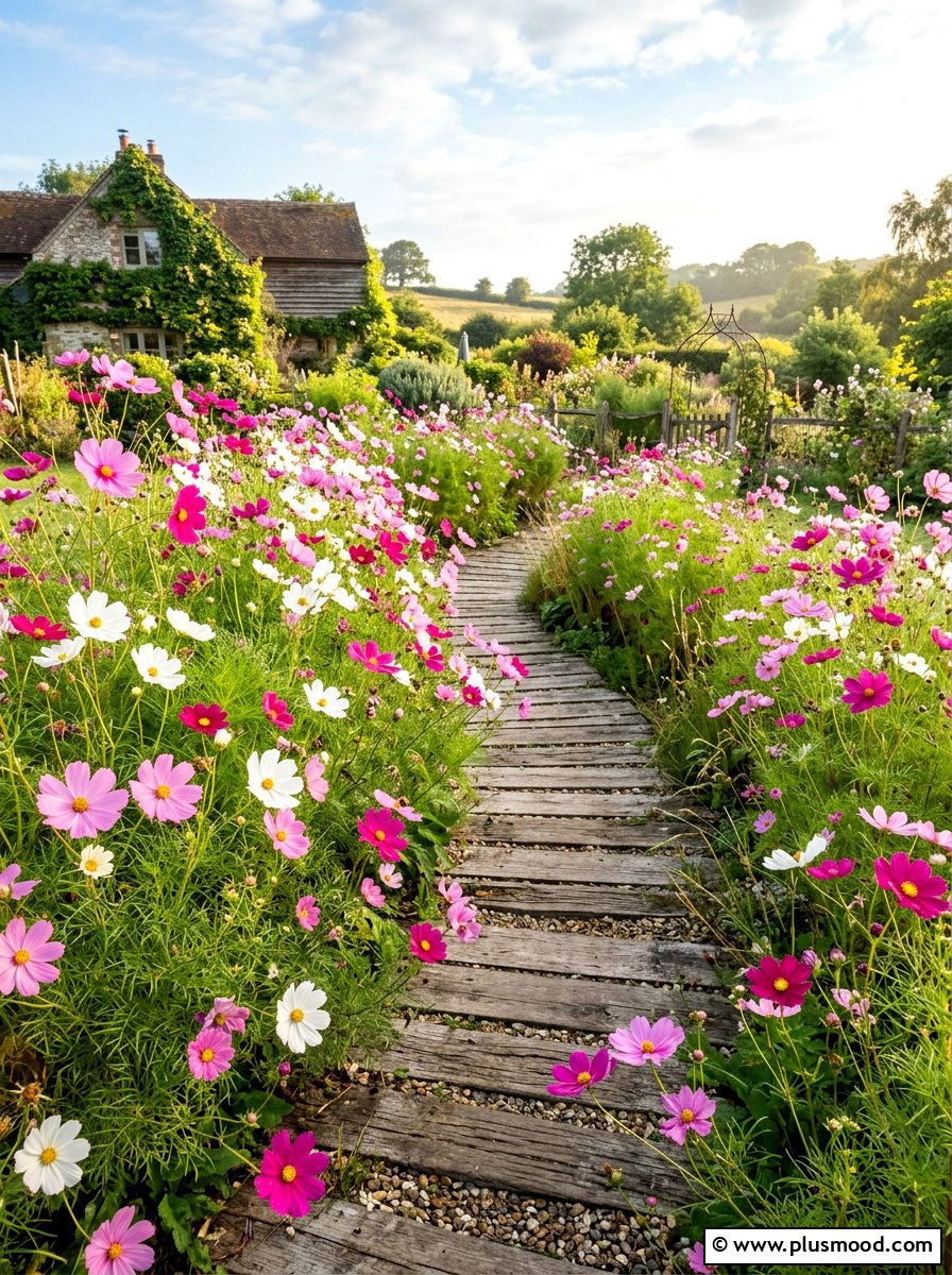 Cosmos Border - 25 summer cutting garden ideas