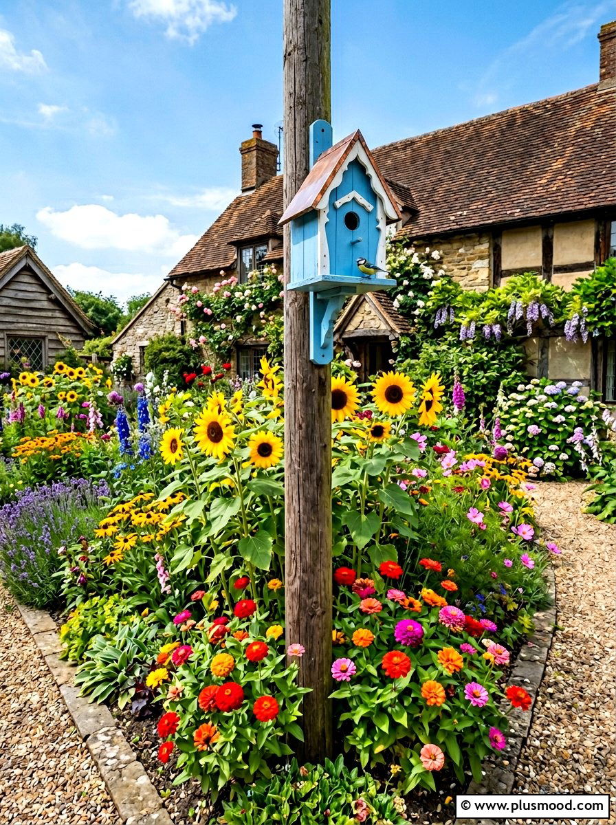 Cottage Garden Birdhouse Feature - 25 summer cottage garden ideas