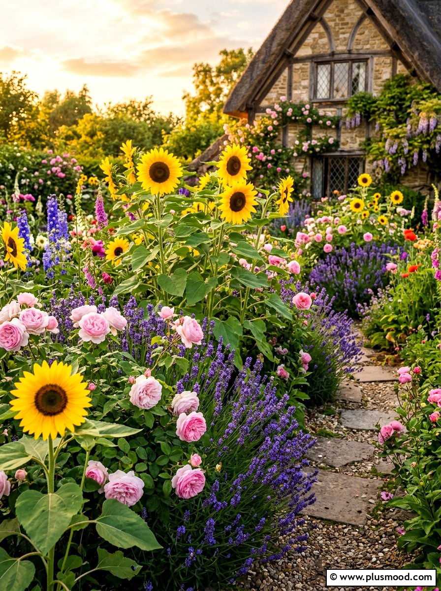 Cottage Garden Sunflowers - 25 summer sunflower garden ideas