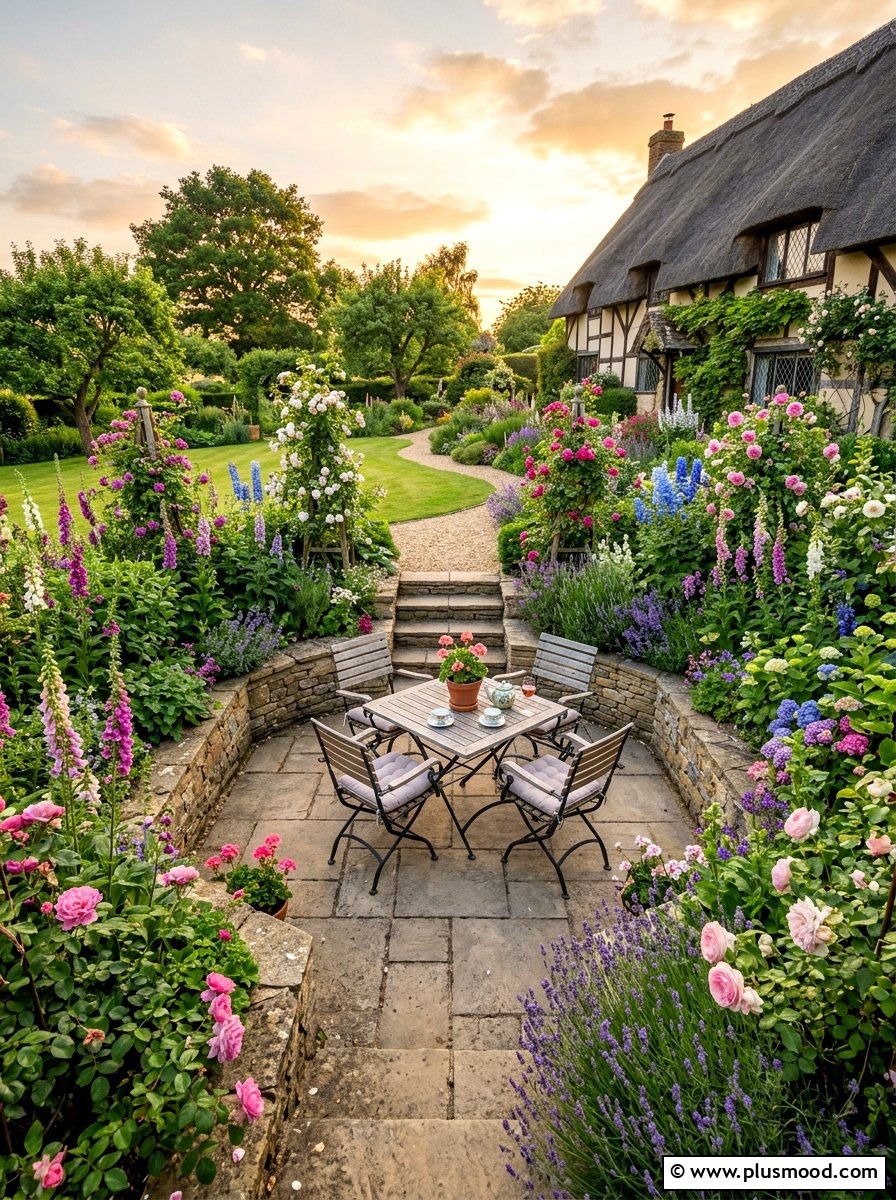 Cottage Garden Sunken Patio - 25 summer cottage garden ideas
