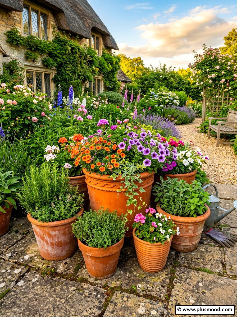 Cottage Garden Terracotta Pots - 25 summer cottage garden ideas