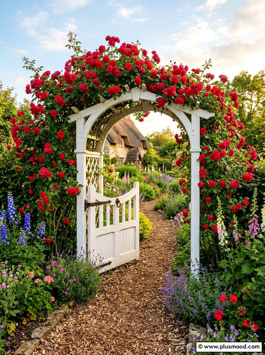 Cottage Rose Gate - 25 small backyard ideas with gate entry