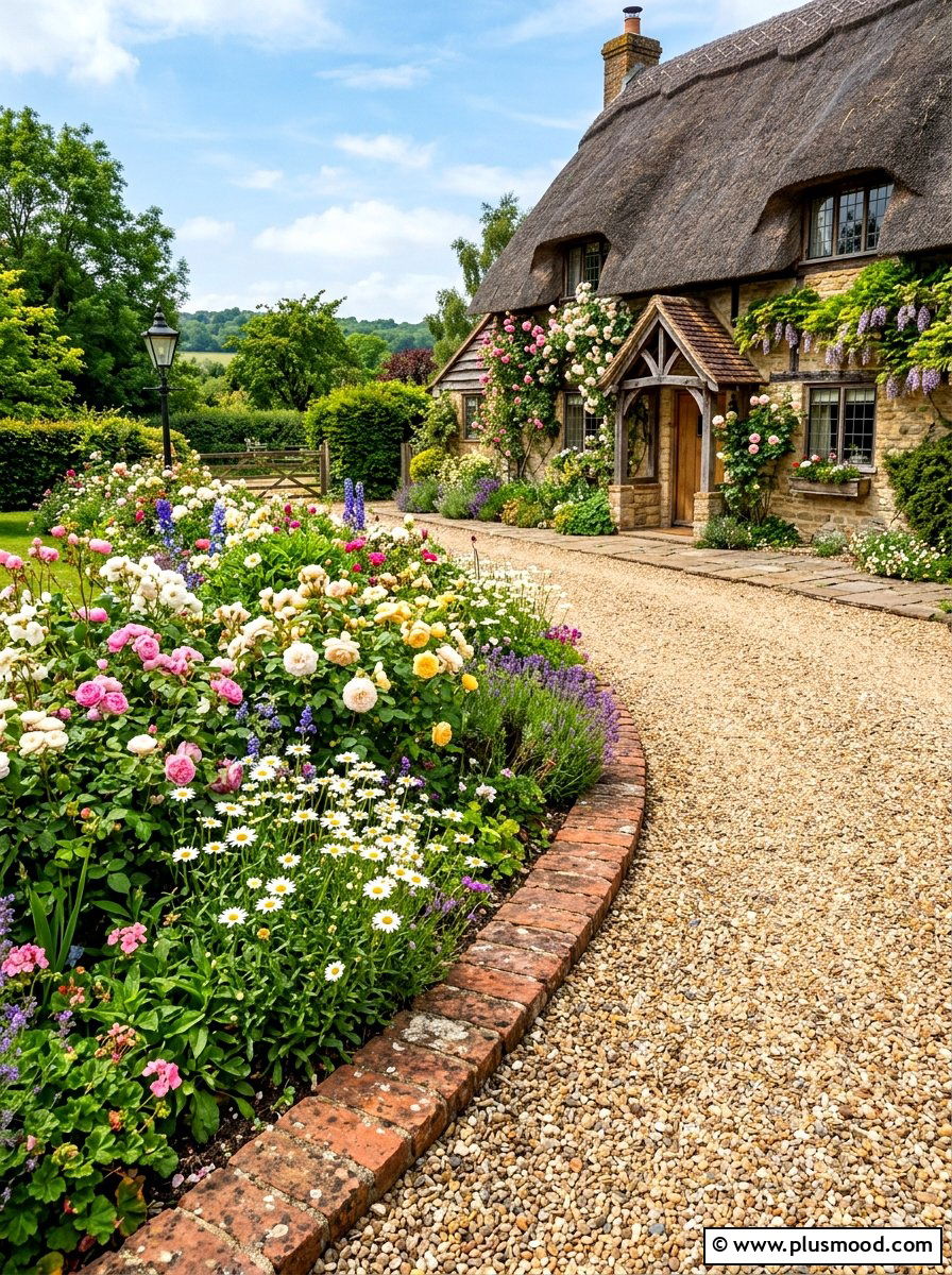 Cottage Style Driveway Edging - 25 summer driveway landscaping ideas