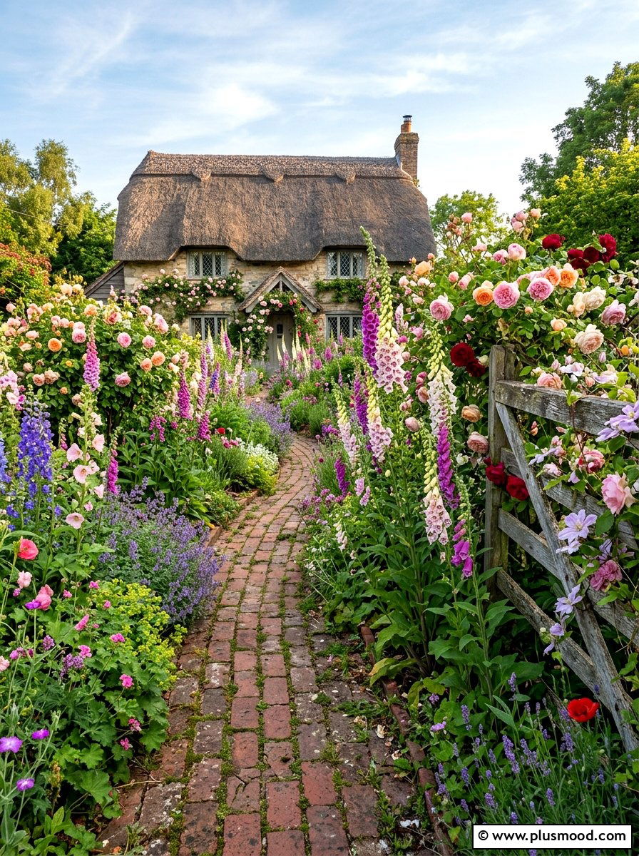 Cottage Style Flower Border - 25 summer side yard landscaping ideas